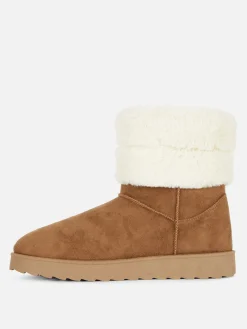 Bottes|Primark Bottes Doublées En Fausse Fourrure Fauve