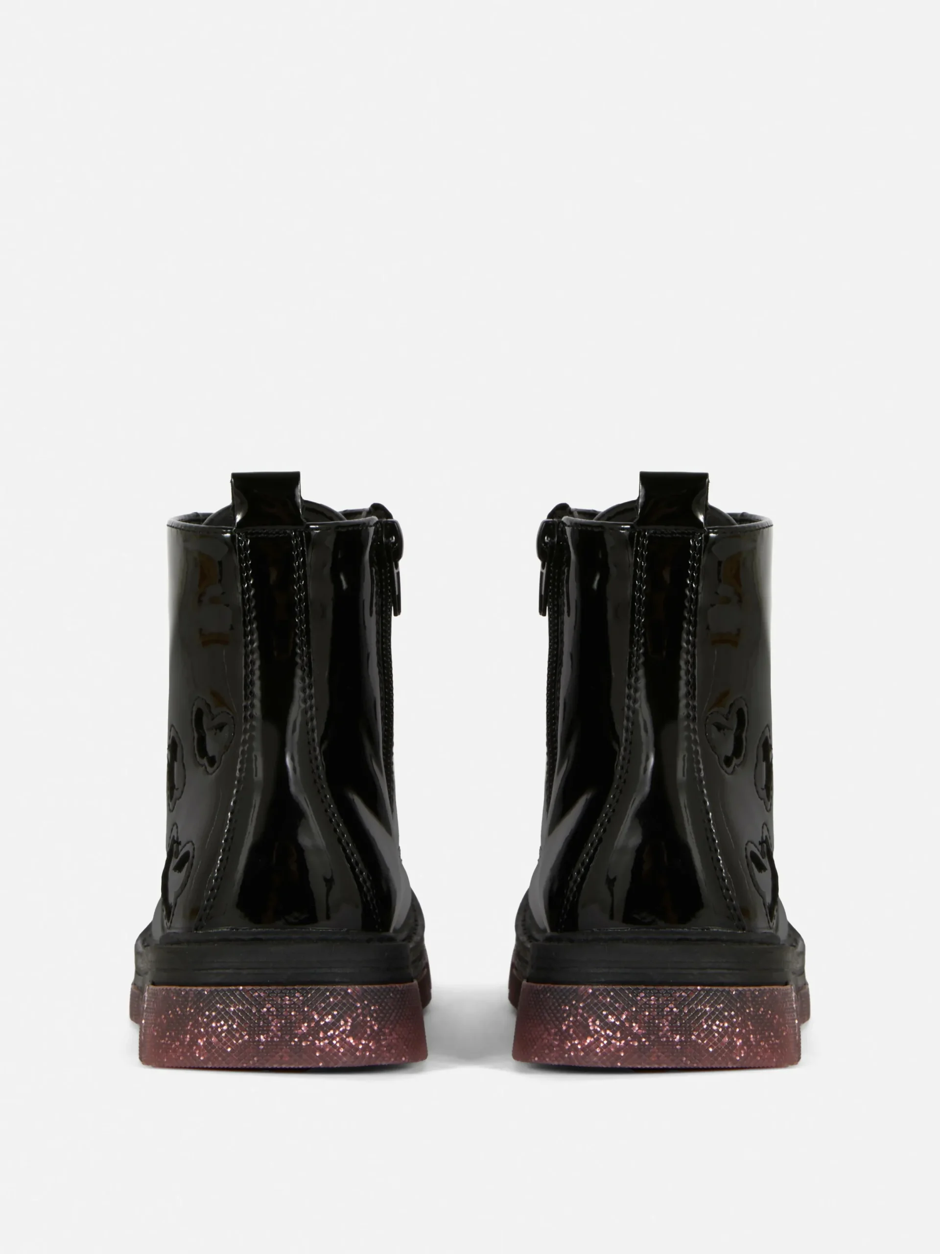 Bottes Et Bottes En Caoutchouc|Primark Bottes En Simili Cuir Verni à Semelles Scintillantes Noir