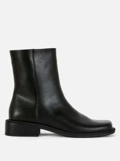 Bottes|Primark Bottines à Bout Carré Noir