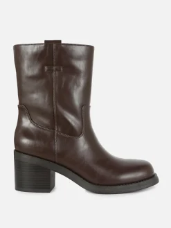 Bottes|Primark Bottines à Enfiler Avec Talon épais Rita Ora Chocolat