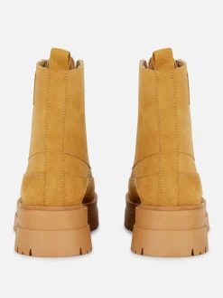 Bottes|Primark Bottines à Lacets Et Semelle En Gomme Beige