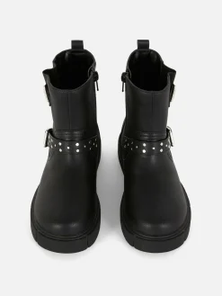 Bottes Et Bottes En Caoutchouc|Primark Bottines Avec Bride à Boucle Noir