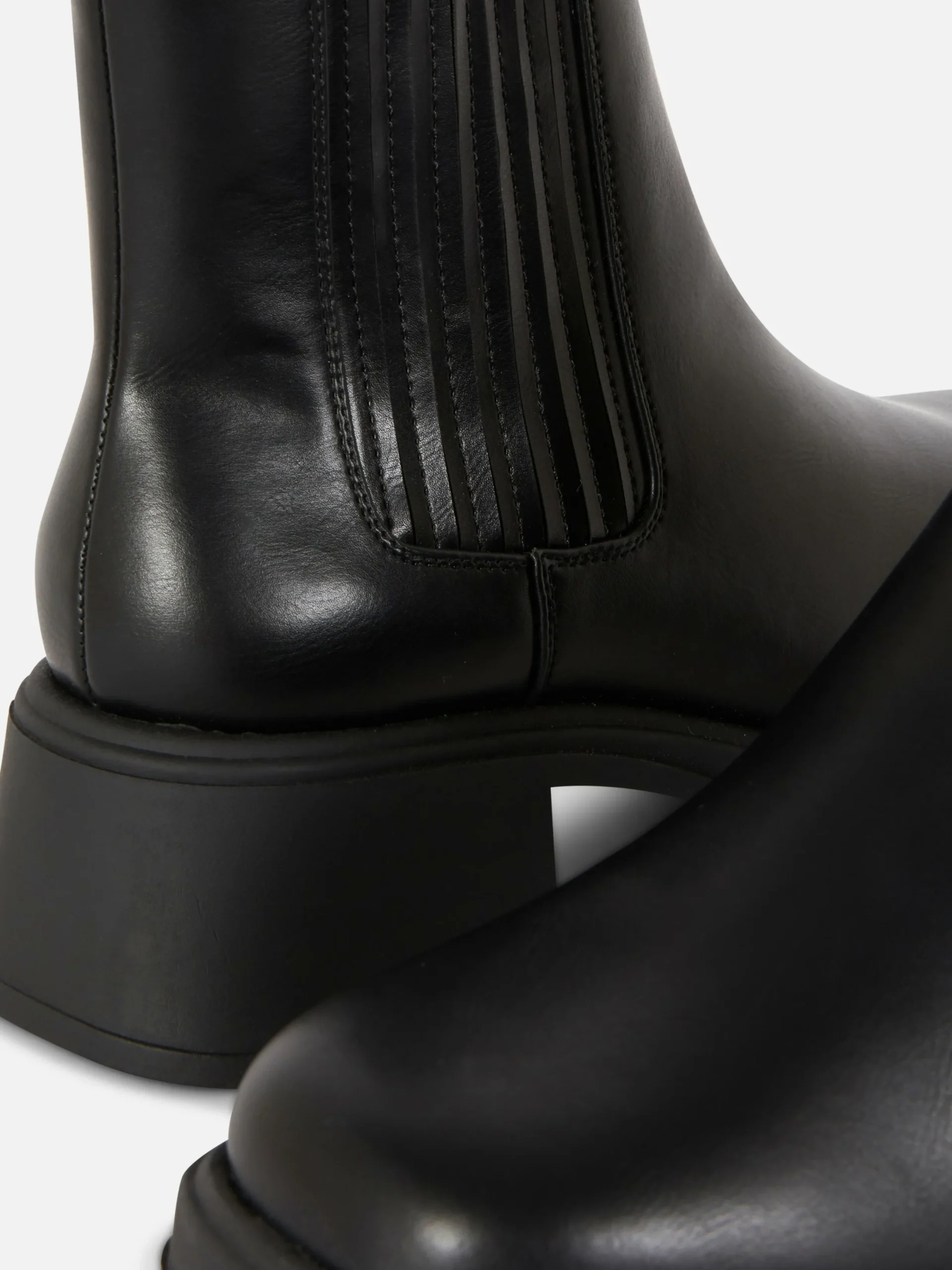 Bottes|Primark Bottines Chelsea à Talon Bloc Noir