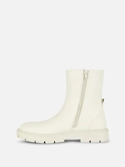 Bottes Et Bottes En Caoutchouc|Primark Bottines Chelsea à Zip Latéral Crème