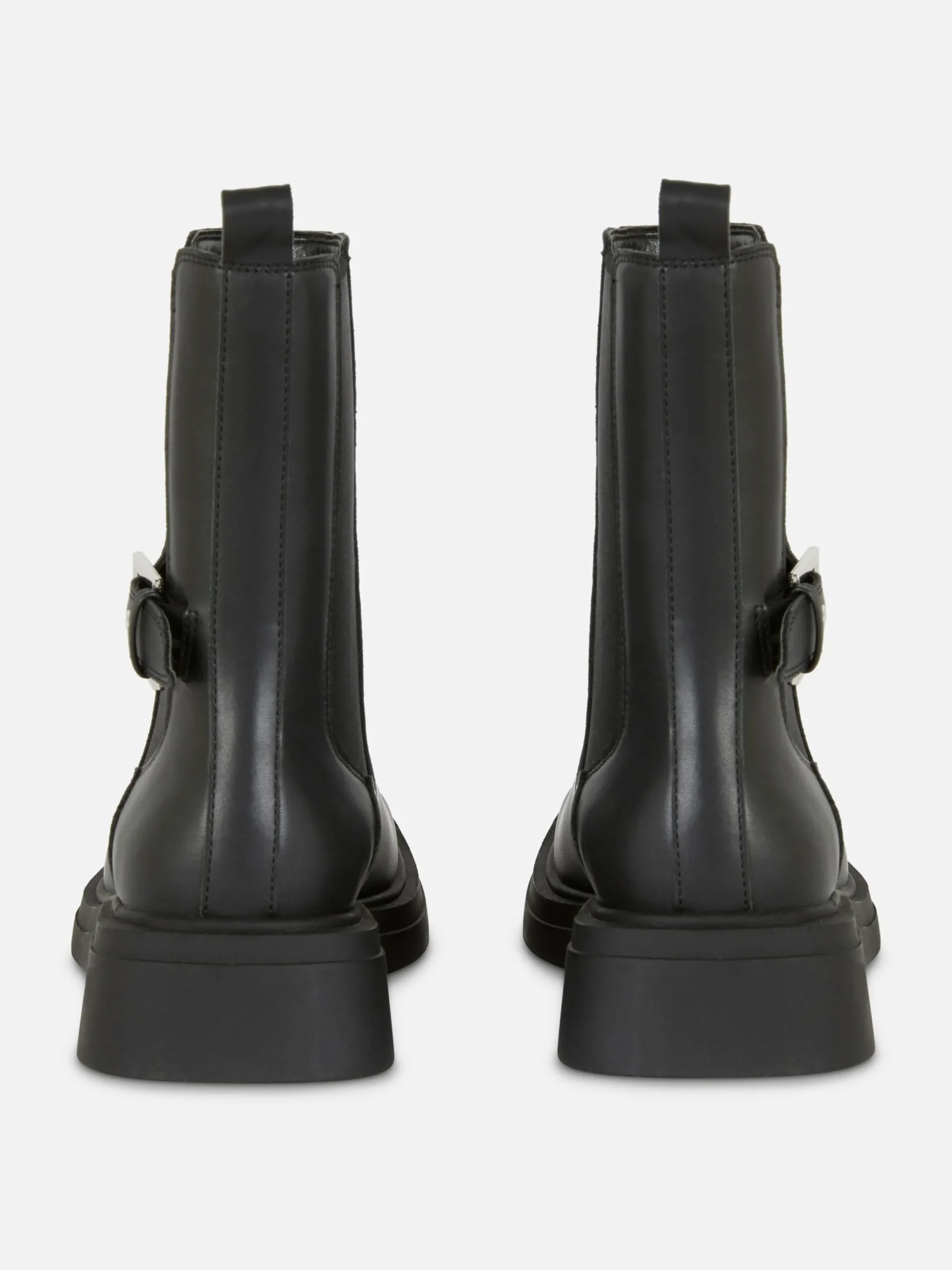 Bottes|Primark Bottines Chelsea En Simili Cuir à Bout Carré Noir