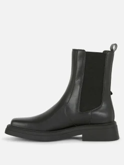 Bottes|Primark Bottines Chelsea En Simili Cuir à Bout Carré Noir