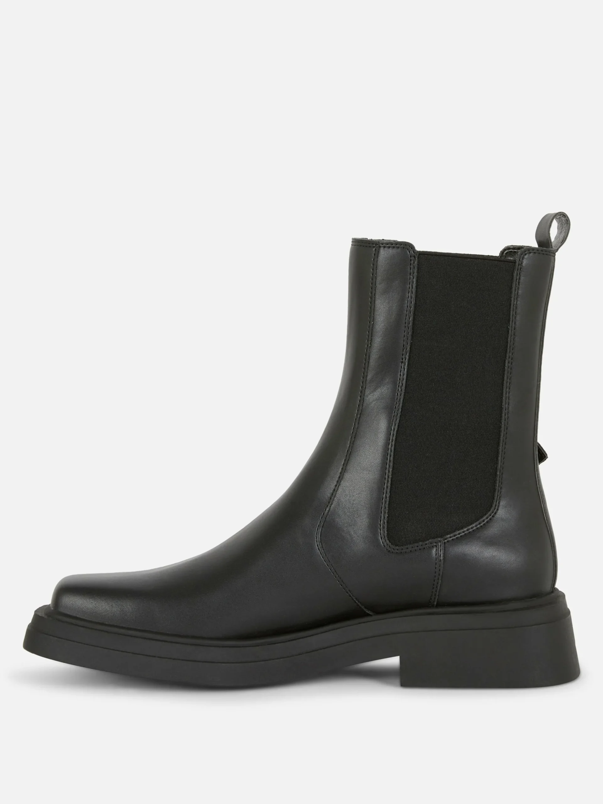 Bottes|Primark Bottines Chelsea En Simili Cuir à Bout Carré Noir