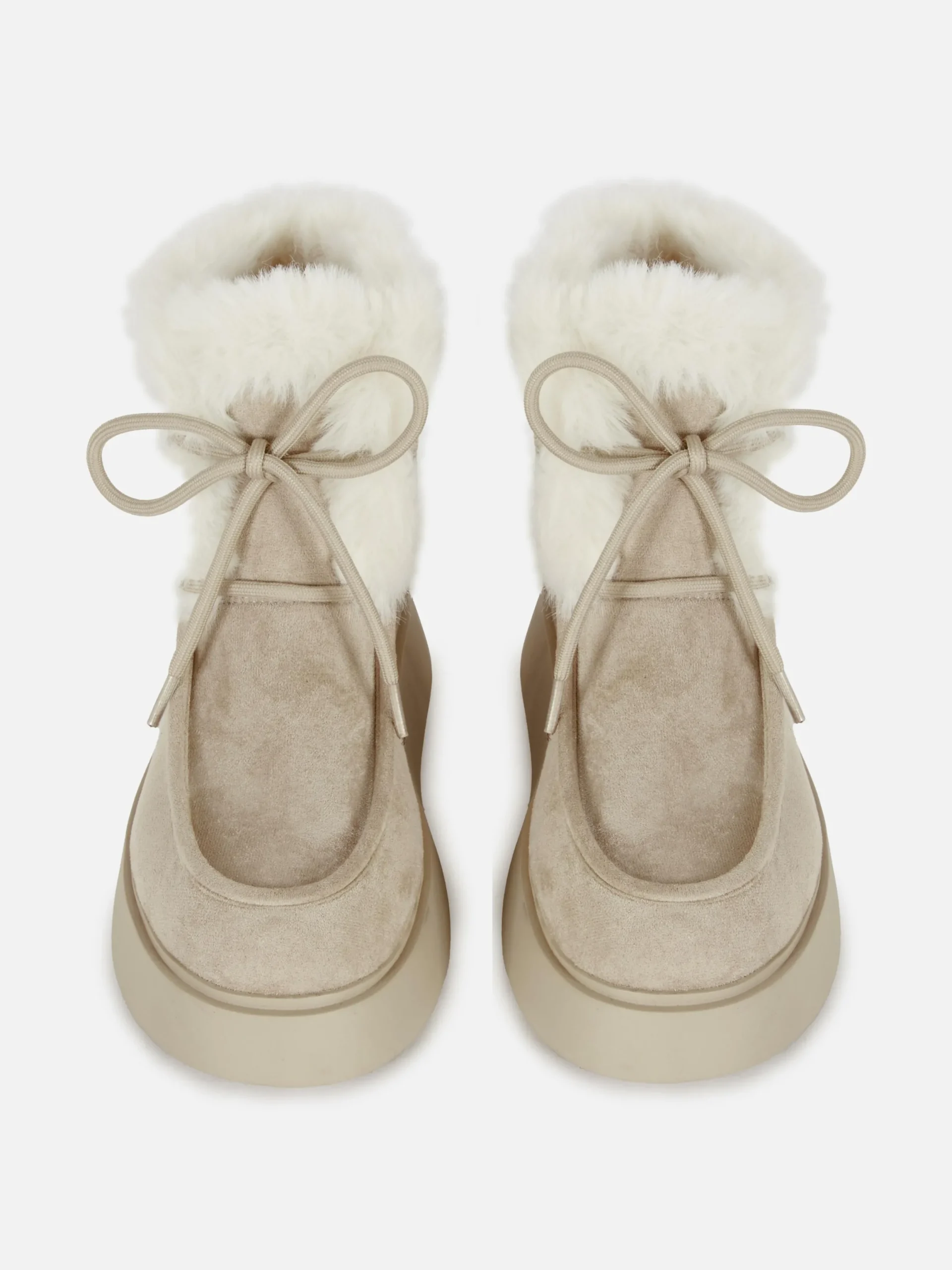 Bottes|Primark Bottines De Tablier En Fausse Fourrure Rita Ora Sable