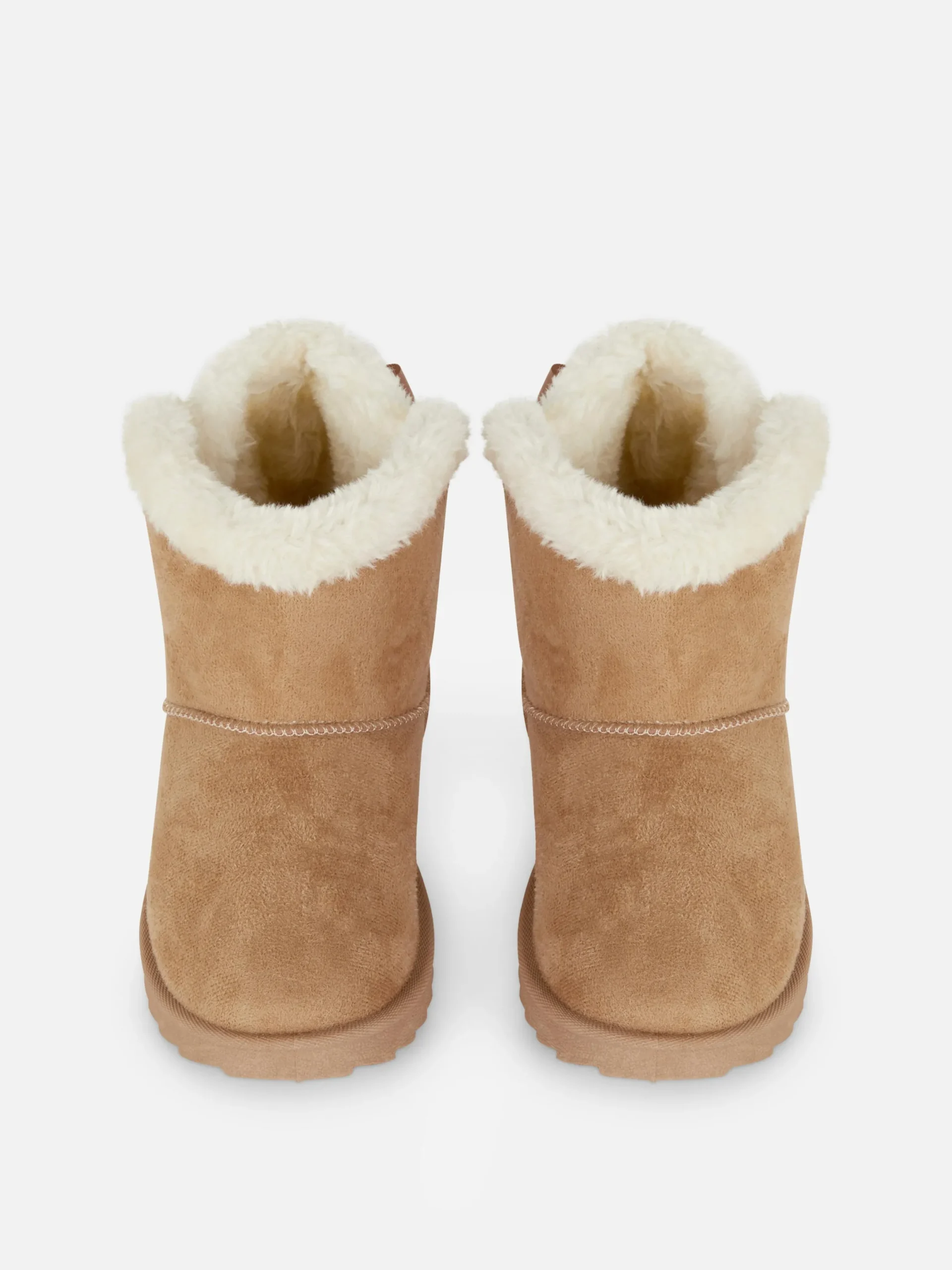 Bottes Et Bottes En Caoutchouc|Primark Bottines En Fausse Fourrure Avec Nœud Beige