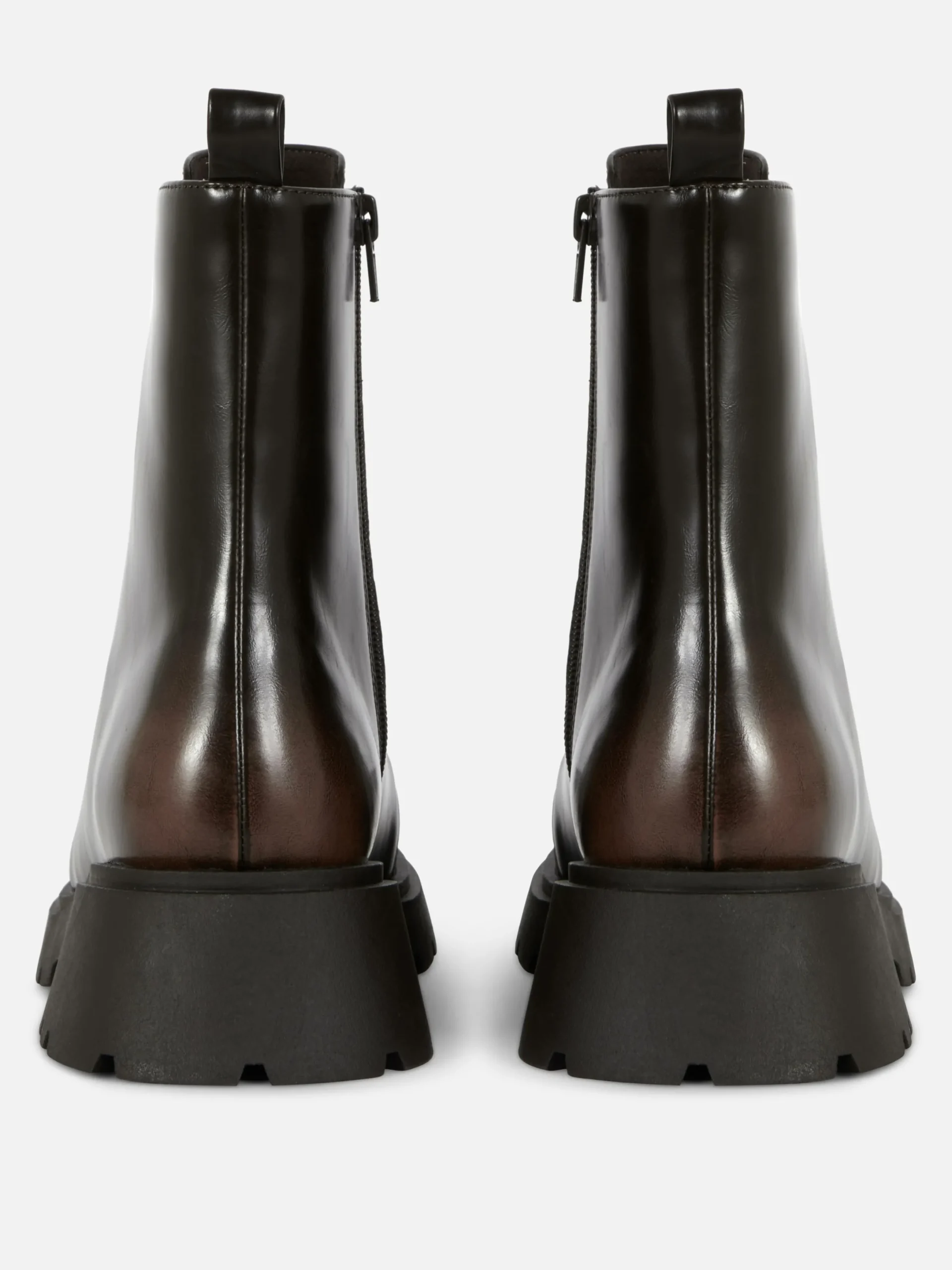 Bottes|Primark Bottines Lacées Avec Empiècement Sur L'embout Chocolat