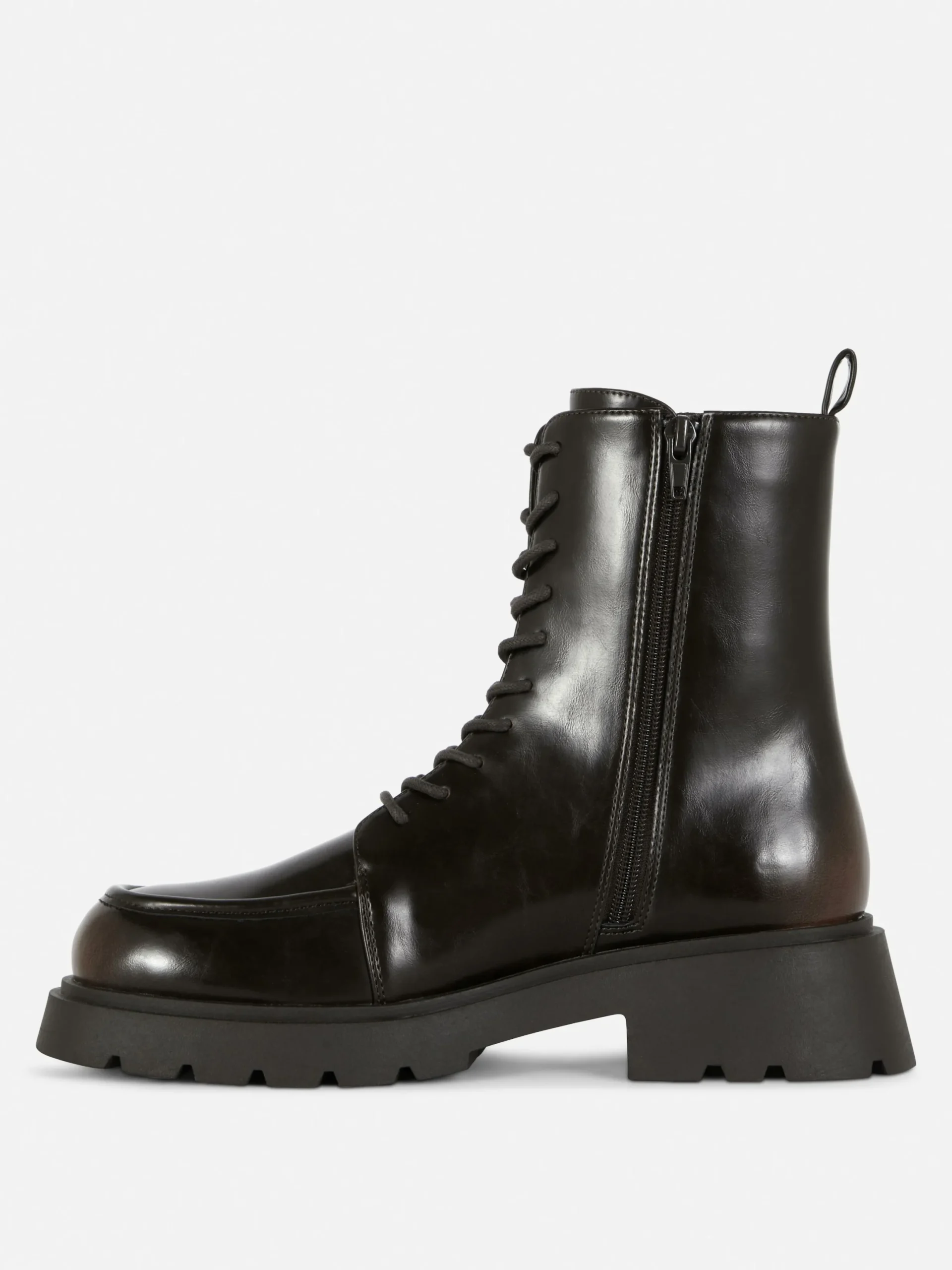 Bottes|Primark Bottines Lacées Avec Empiècement Sur L'embout Chocolat