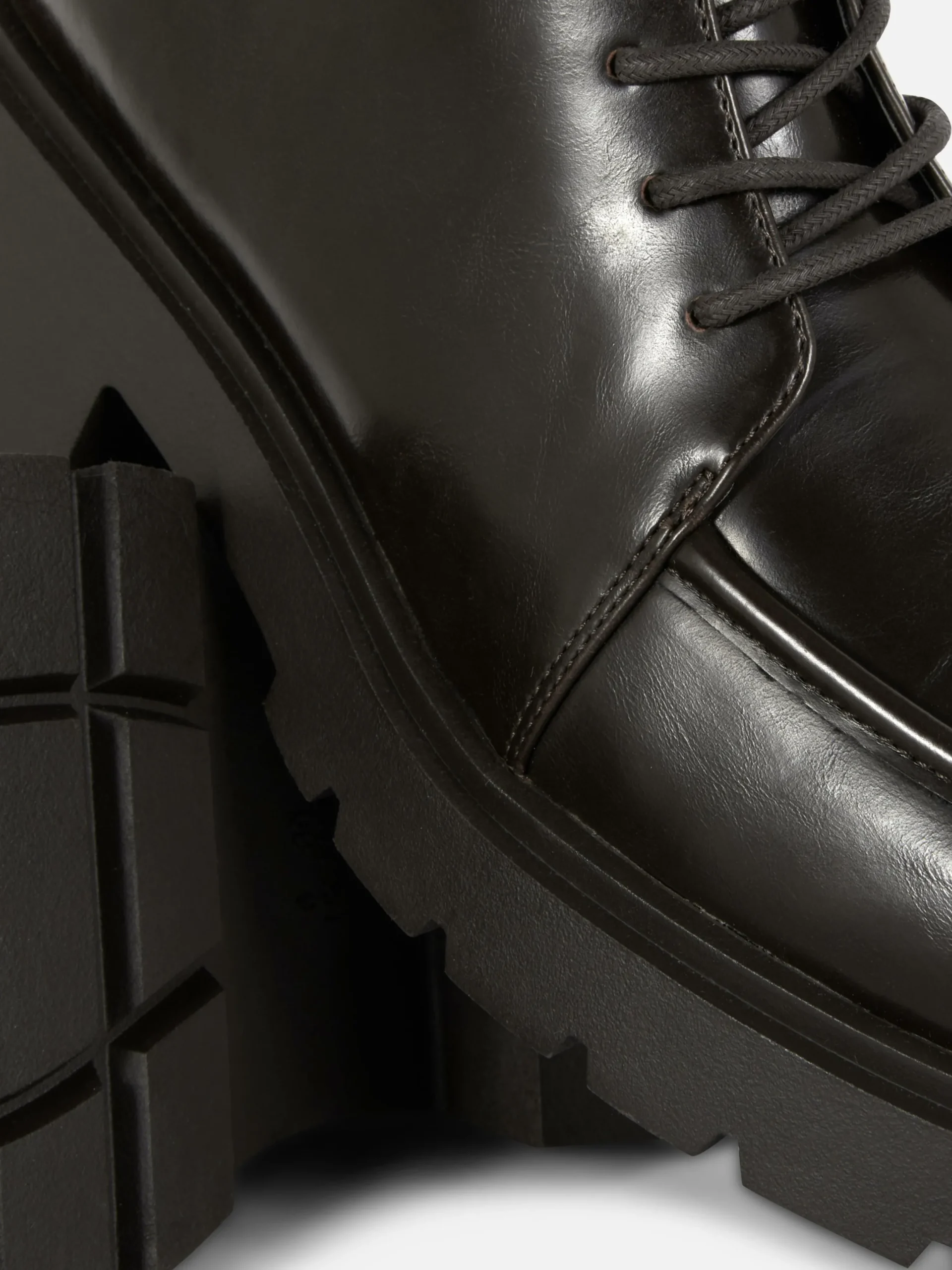 Bottes|Primark Bottines Lacées Avec Empiècement Sur L'embout Chocolat