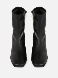 Bottes|Primark Bottines Stretch à Bout Carré Noir