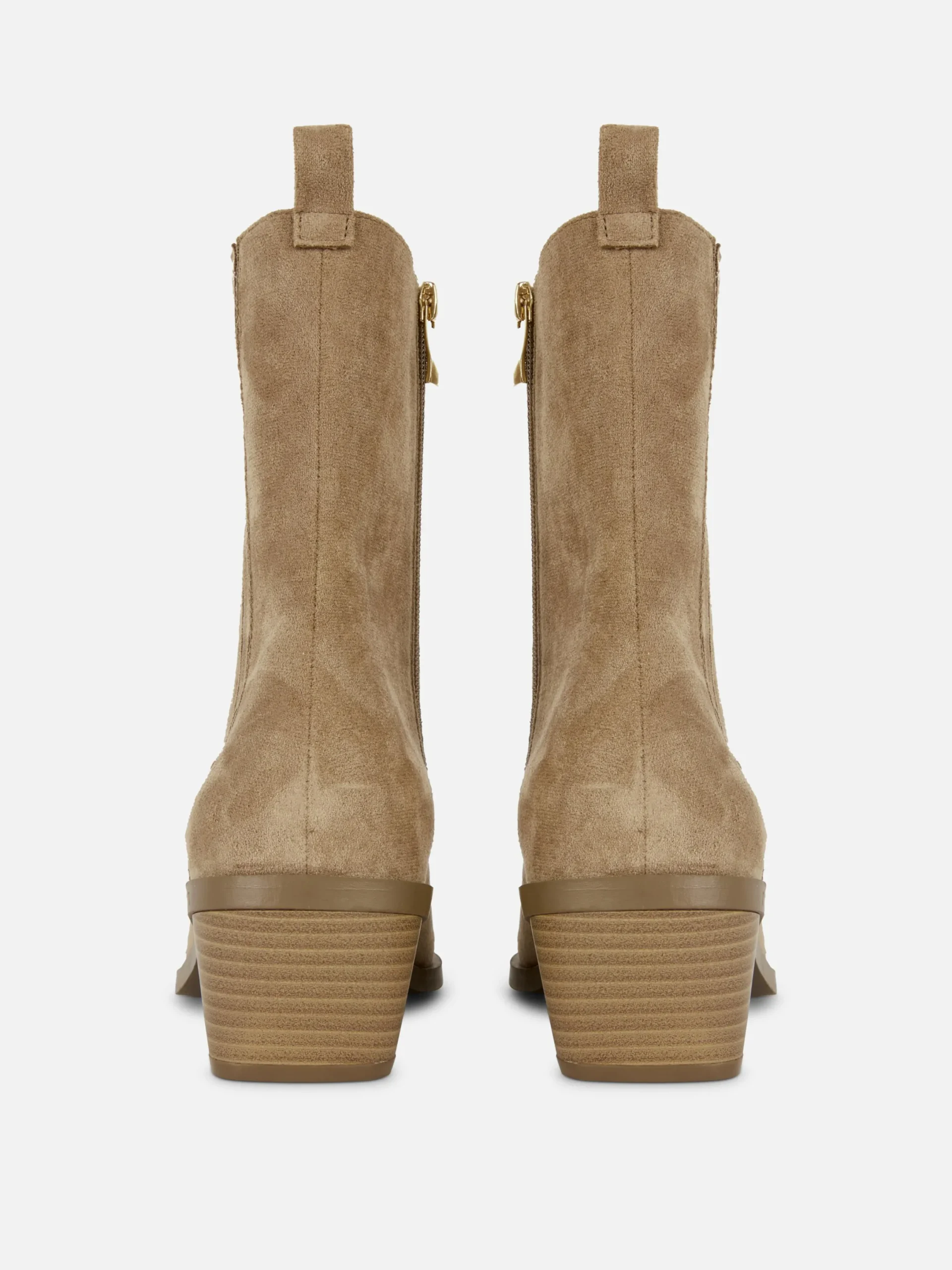 Bottes|Denim|Primark Bottines Western à Talons Bas Taupe