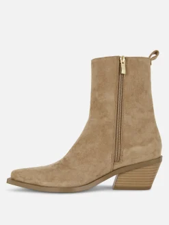 Bottes|Denim|Primark Bottines Western à Talons Bas Taupe
