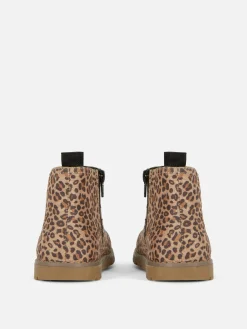 Bottes Et Bottes En Caoutchouc|Primark Bottines Zippées à Motif Léopard Fauve