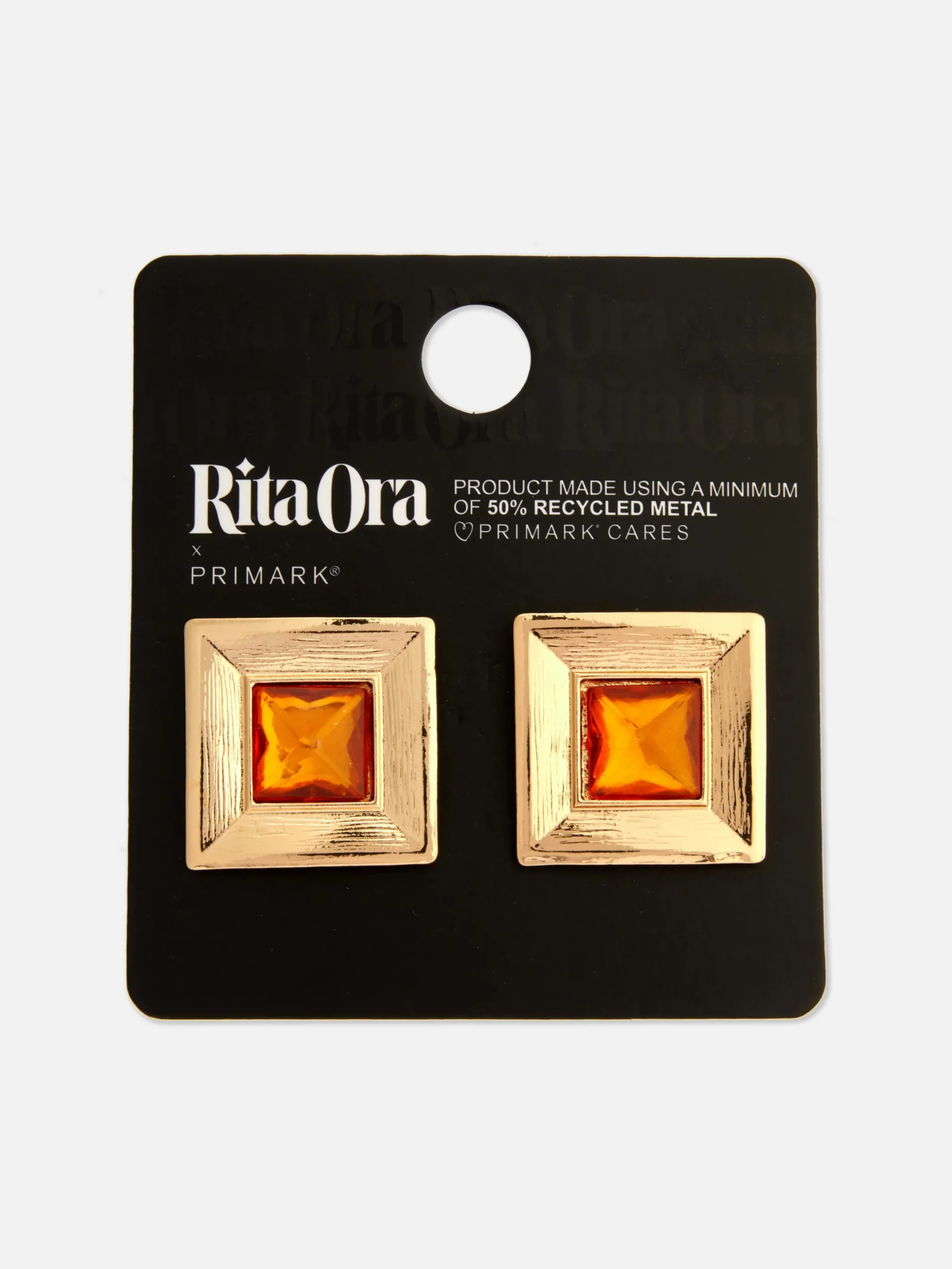 Bijoux|Primark Boucles D'oreilles Carrées à Fausses Gemmes Rita Ora Jaune