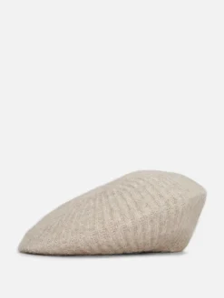 Chapeaux, Gants Et Écharpes|Primark Béret En Maille Côtelée Écru