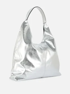 Sacs Et Porte-Monnaie|Primark Cabas En Simili Cuir Métallisé Argent