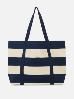 Sacs Et Porte-Monnaie|Primark Cabas En Toile à Rayures Rita Ora Bleu marine