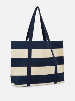Sacs Et Porte-Monnaie|Primark Cabas En Toile à Rayures Rita Ora Bleu marine
