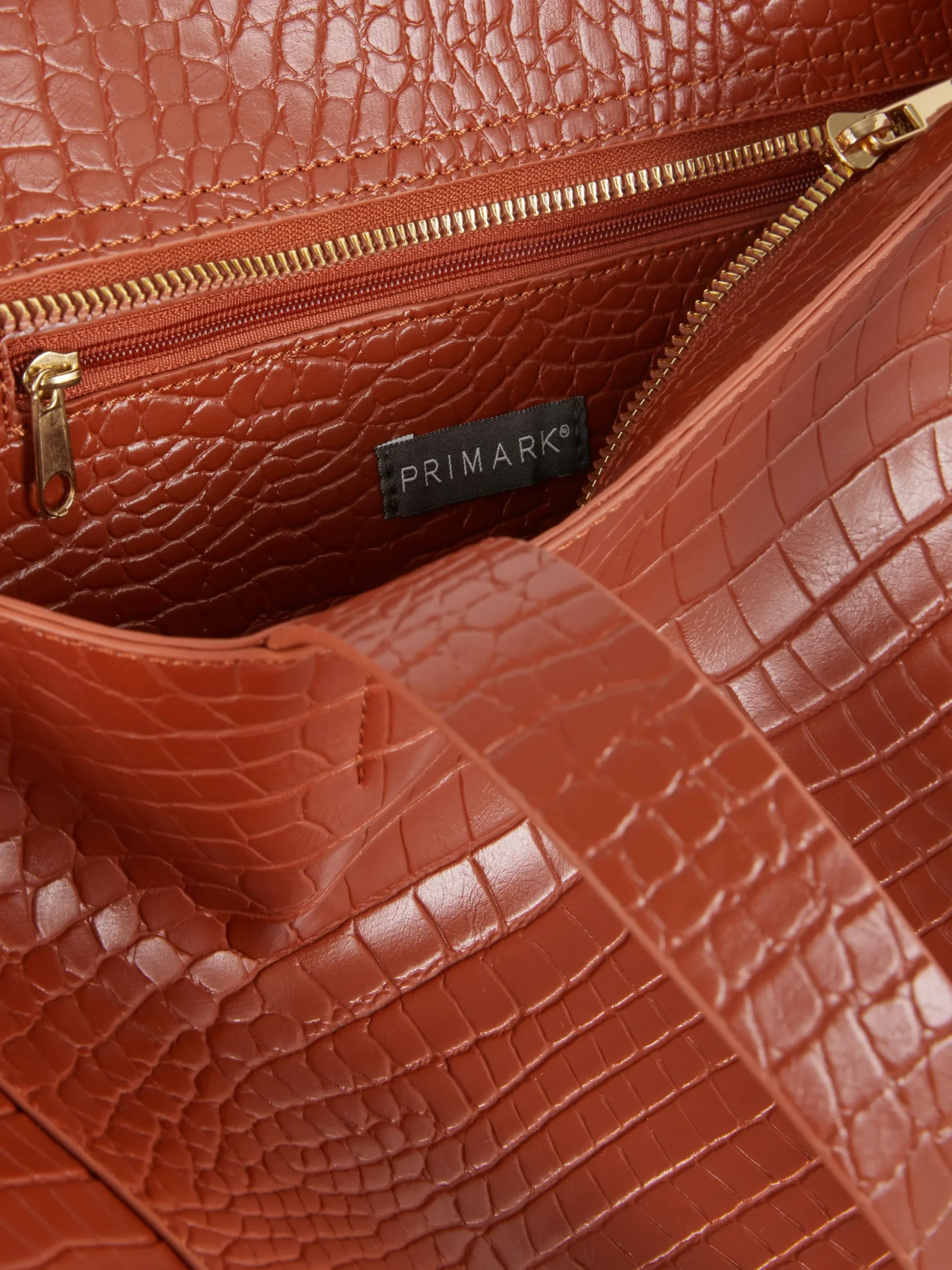Sacs Et Porte-Monnaie|Primark Cabas Extra Large En Imitation Croco Terre de Sienne