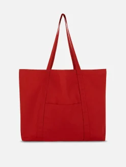 Sacs Et Porte-Monnaie|Primark Cabas Oversize En Toile Rouge