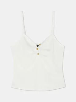 Hauts Et T-Shirts|Primark Caraco à Encolure Boutonnée Ivoire