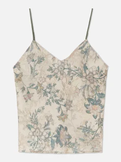 Hauts De Pyjama|Primark Caraco De Pyjama En Satin à Motif Floral Kaki
