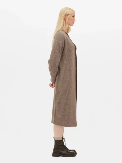 Pulls Et Gilets|Primark Cardigan Long Côtelé Taupe