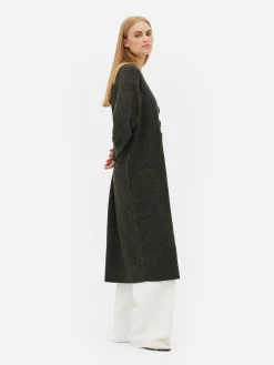 Pulls Et Gilets|Primark Cardigan Long Côtelé Anthracite