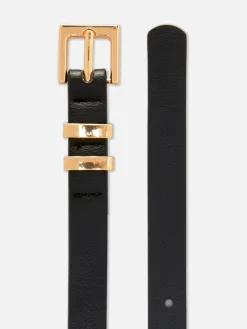 Ceintures|Primark Ceinture à Boucle Carrée Noir