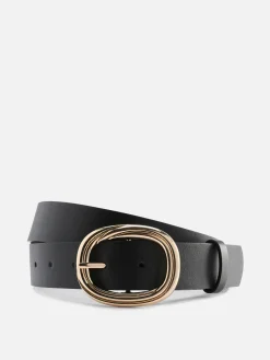 Ceintures|Primark Ceinture à Boucle Ronde Texturée Noir