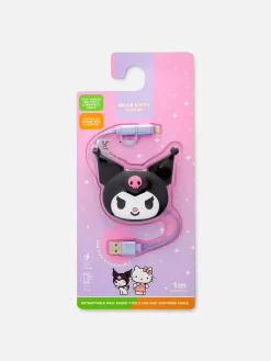 Chargeurs|Primark Chargeur Rétractable Hello Kitty Kuromi Noir