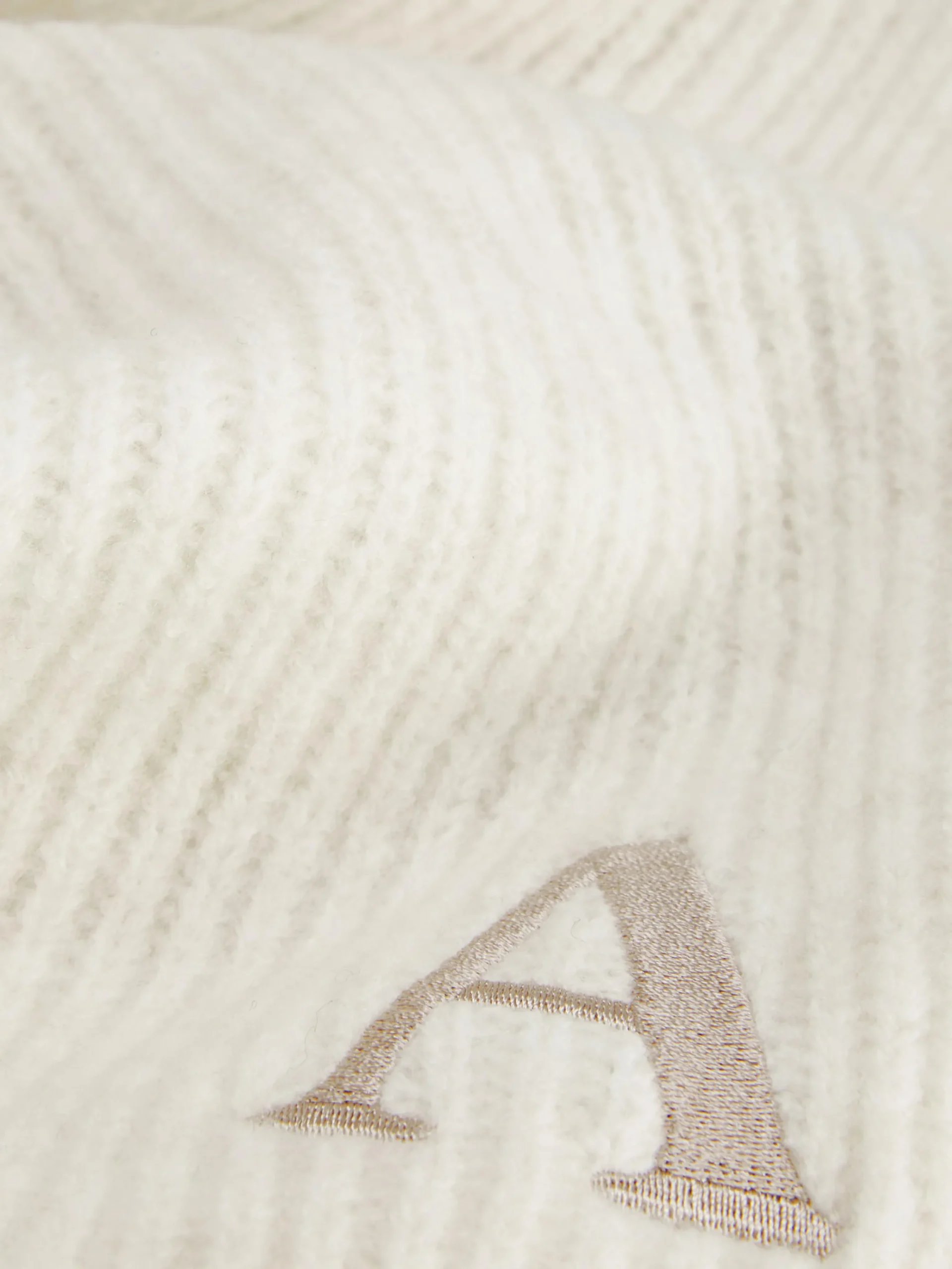 Chapeaux, Gants Et Écharpes|Primark Écharpe En Maille Côtelée à Initiale Brodée Crème