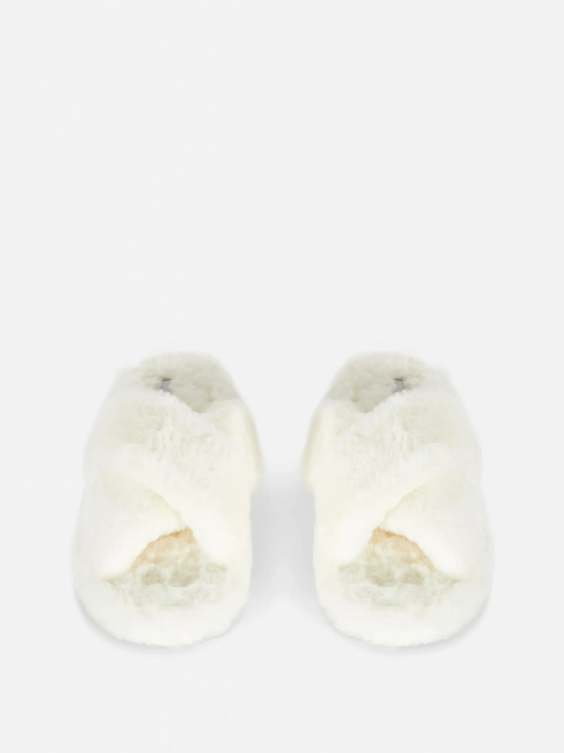 Chaussons|Primark Chaussons En Fausse Fourrure à Brides Croisées Crème
