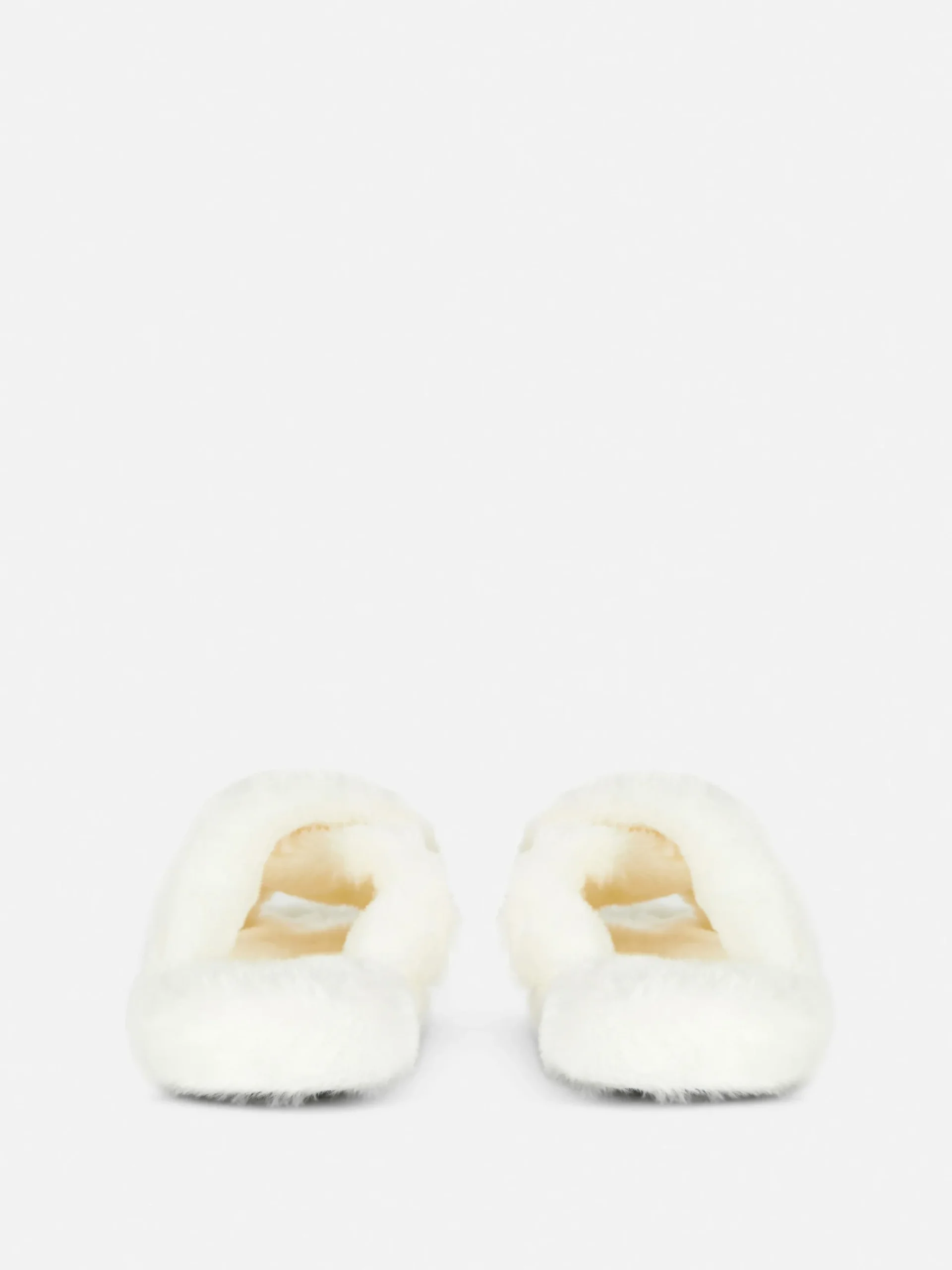 Chaussons|Primark Chaussons En Fausse Fourrure à Brides Croisées Crème