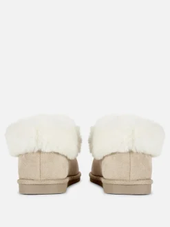 Chaussons|Primark Chaussons Mocassins Doublés En Fausse Fourrure Naturel
