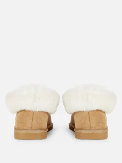 Chaussons|Primark Chaussons Mocassins Doublés En Fausse Fourrure Marron