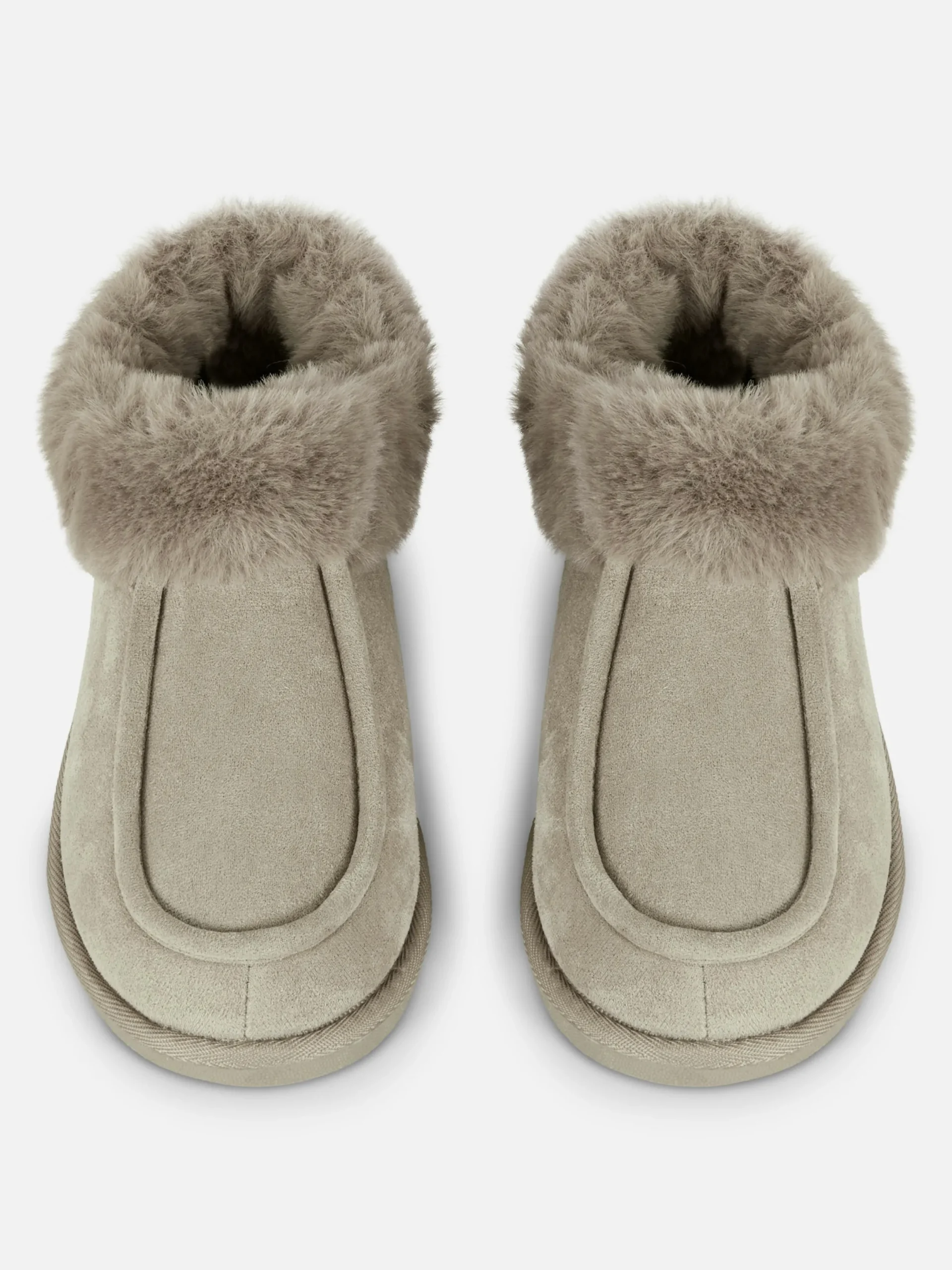 Chaussons|Primark Chaussons Mocassins Doublés En Fausse Fourrure Gris