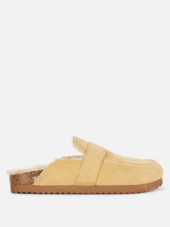 Chaussons|Primark Chaussons Style Mocassins Doublés De Fausse Fourrure Beige