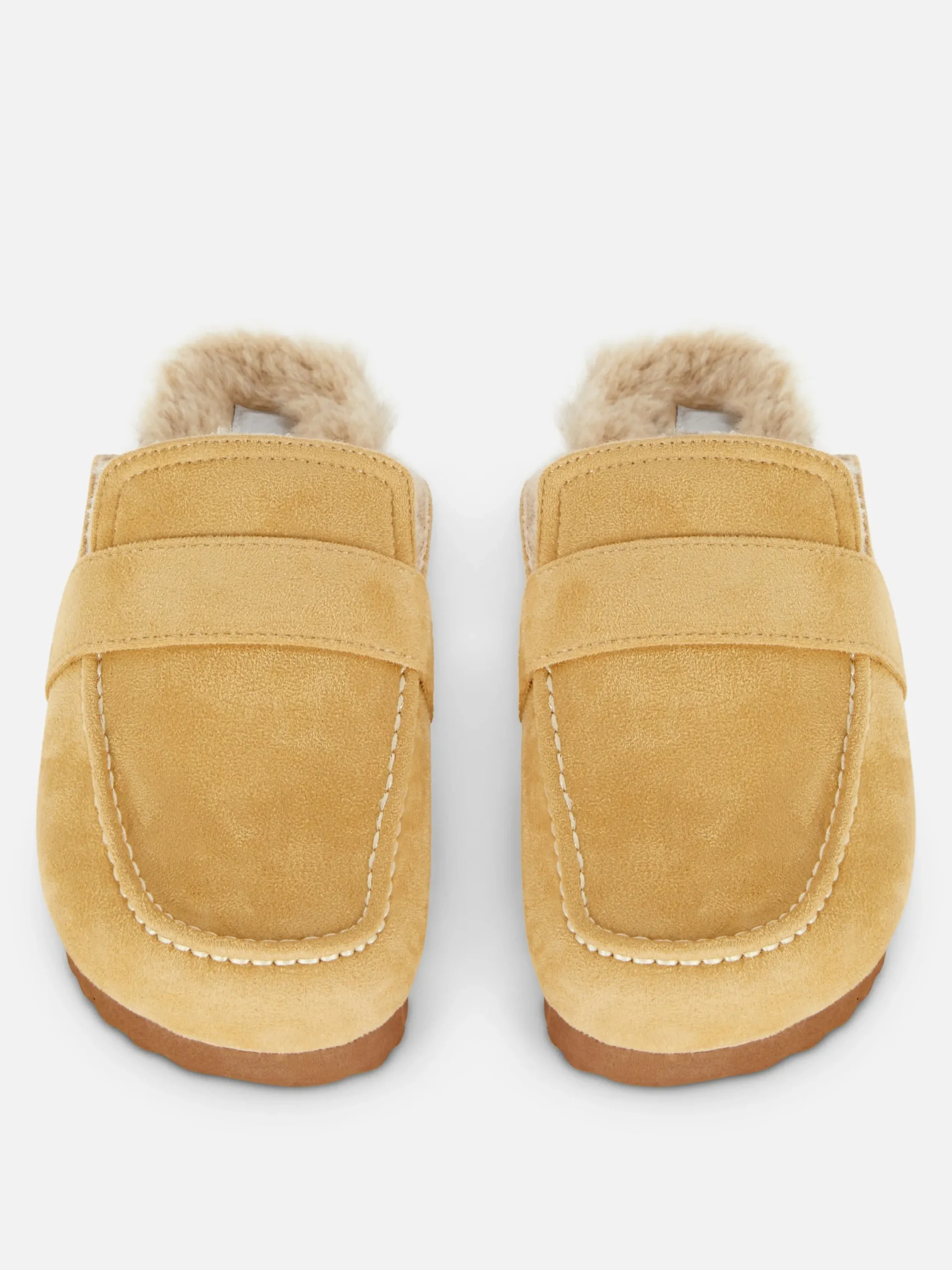 Chaussons|Primark Chaussons Style Mocassins Doublés De Fausse Fourrure Beige