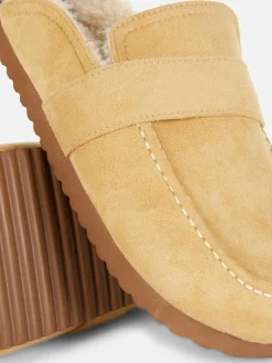 Chaussons|Primark Chaussons Style Mocassins Doublés De Fausse Fourrure Beige