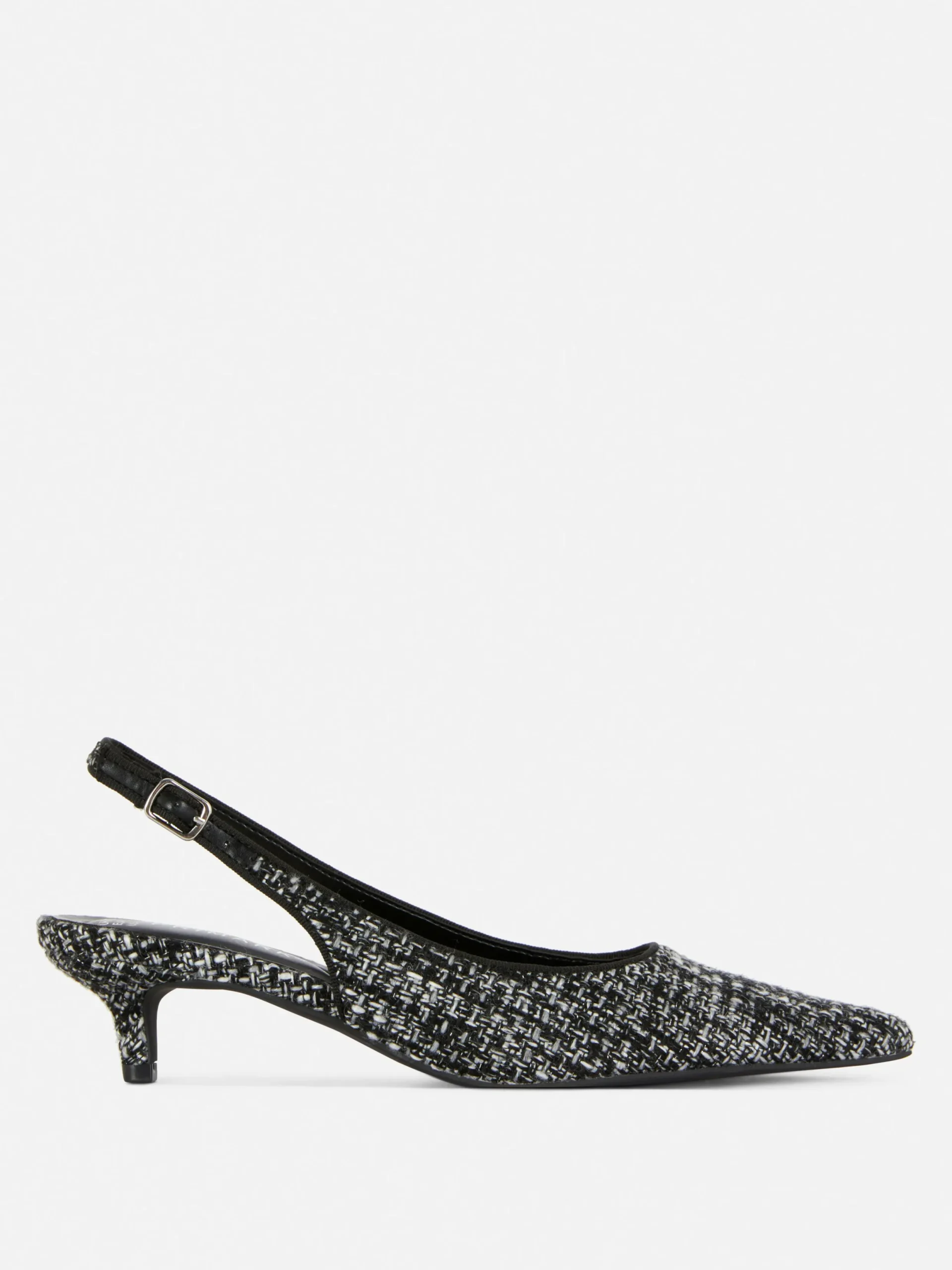 Chaussures À Talons|Primark Chaussures à Talon Bas Ouvert Avec Effet Bouclé Noir