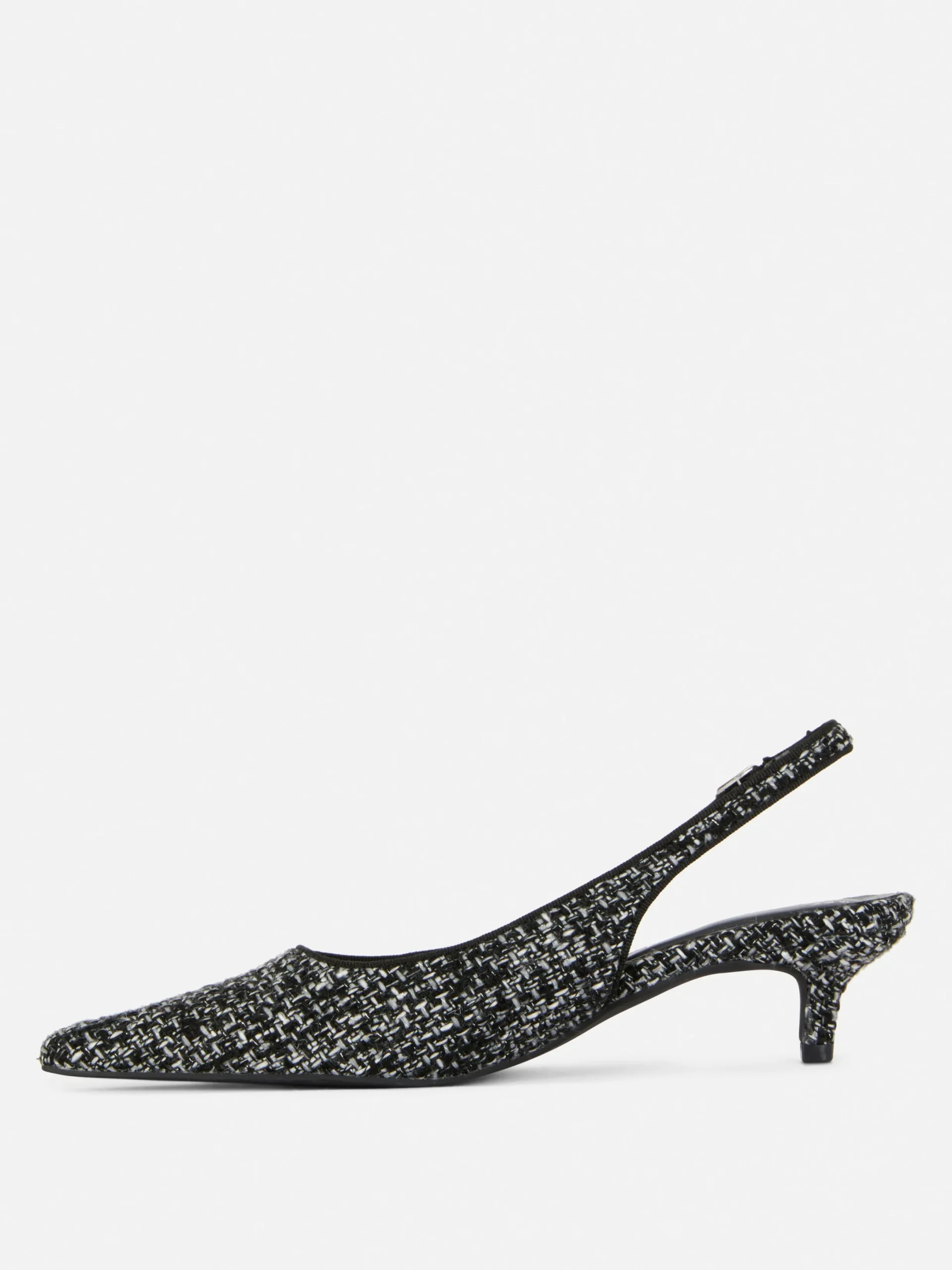 Chaussures À Talons|Primark Chaussures à Talon Bas Ouvert Avec Effet Bouclé Noir