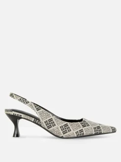 Chaussures À Talons|Primark Chaussures à Talon Ouvert Et Motif Géométrique Noir