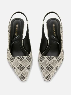 Chaussures À Talons|Primark Chaussures à Talon Ouvert Et Motif Géométrique Noir