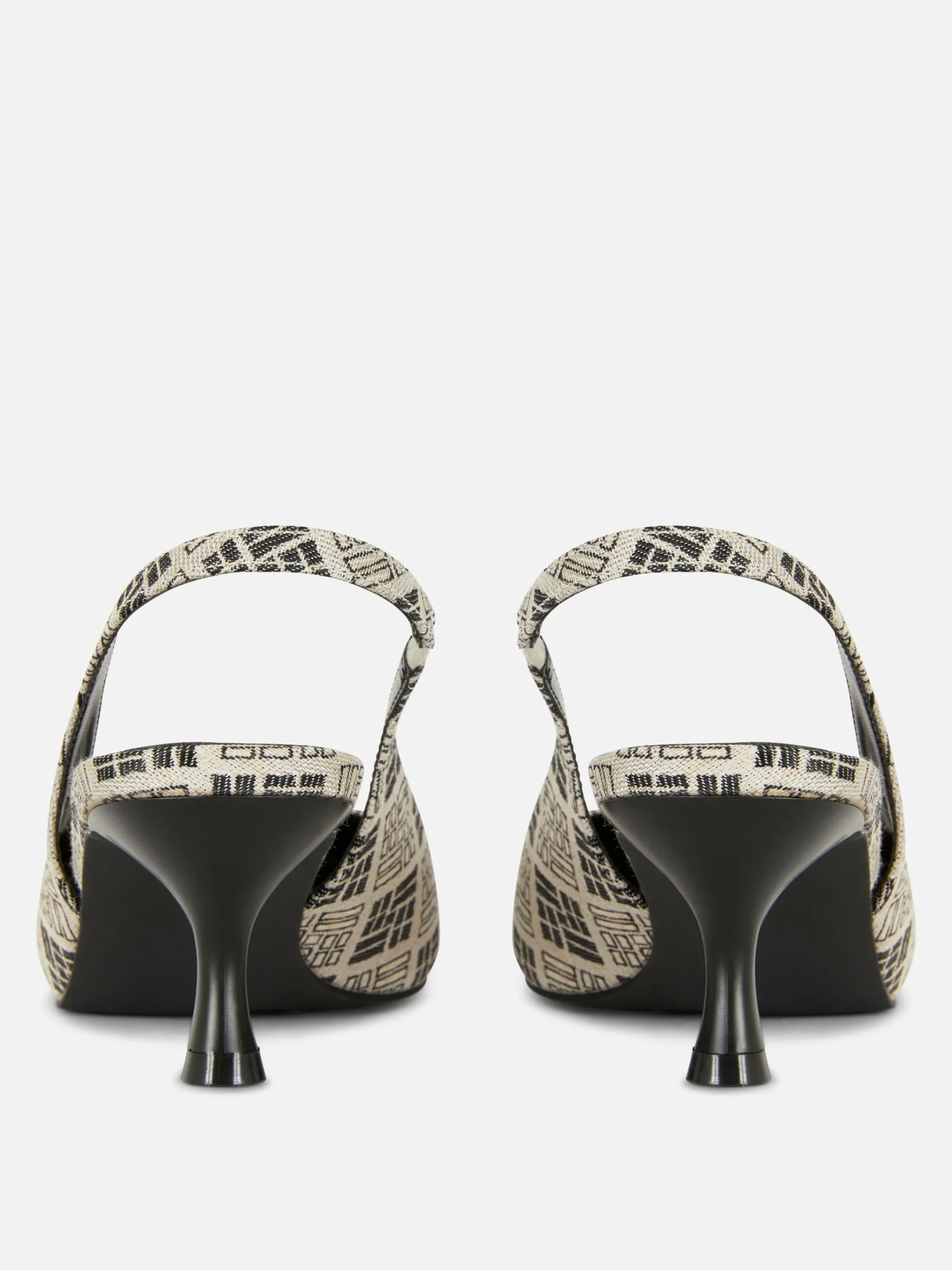 Chaussures À Talons|Primark Chaussures à Talon Ouvert Et Motif Géométrique Noir