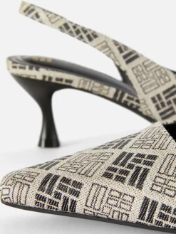 Chaussures À Talons|Primark Chaussures à Talon Ouvert Et Motif Géométrique Noir