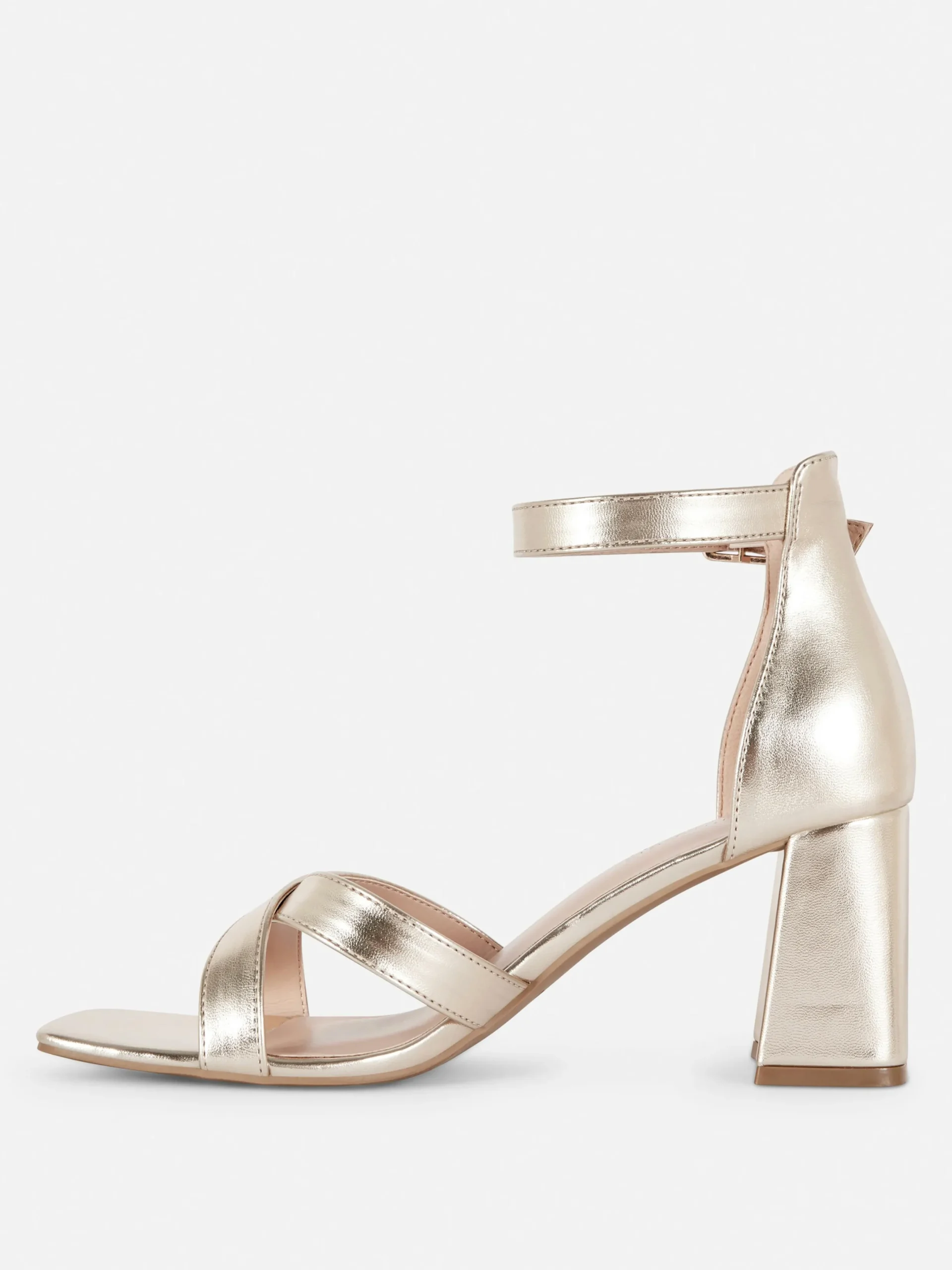 Chaussures À Talons|Primark Chaussures à Talons Larges Avec Brides Croisées Doré
